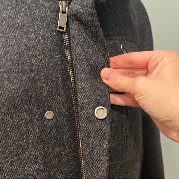 NEW COS Hooded Wool Parka In Charcoal Grey Size 36R - Picture 5 of 11